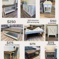 End Tables And Coffee Tables - Individual Pricing On Photo Starting @ $150