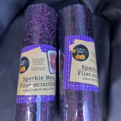 Sparkle Mesh Halloween Spider Web Ribbon $1.00 Each Roll