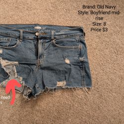 Old Navy Boyfriend Mid- rise Jean Shorts 