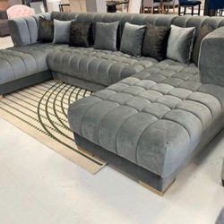 Lipa Velvet Double Chaise "U" Shape Sectional Sofa
