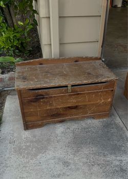 Rustic Wooden Storage Trunk Chest