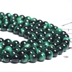 Tiger Eye Green 8mm 7A Loose Beads (1 strsnd 15”-16”)