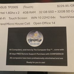 ASUS TP200S Convertible, Touchscreen, Laptop. Mint Condition!