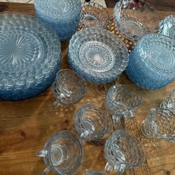 Blue Bubble Depression Glass