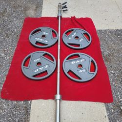 225LBs TOTAL. 7' BAR. 4-45s 
11525 S HALSTED DUNKIN DONUTS/7111.S WESTERN WALGREENS 
230$  CASH ONLY AS IS 