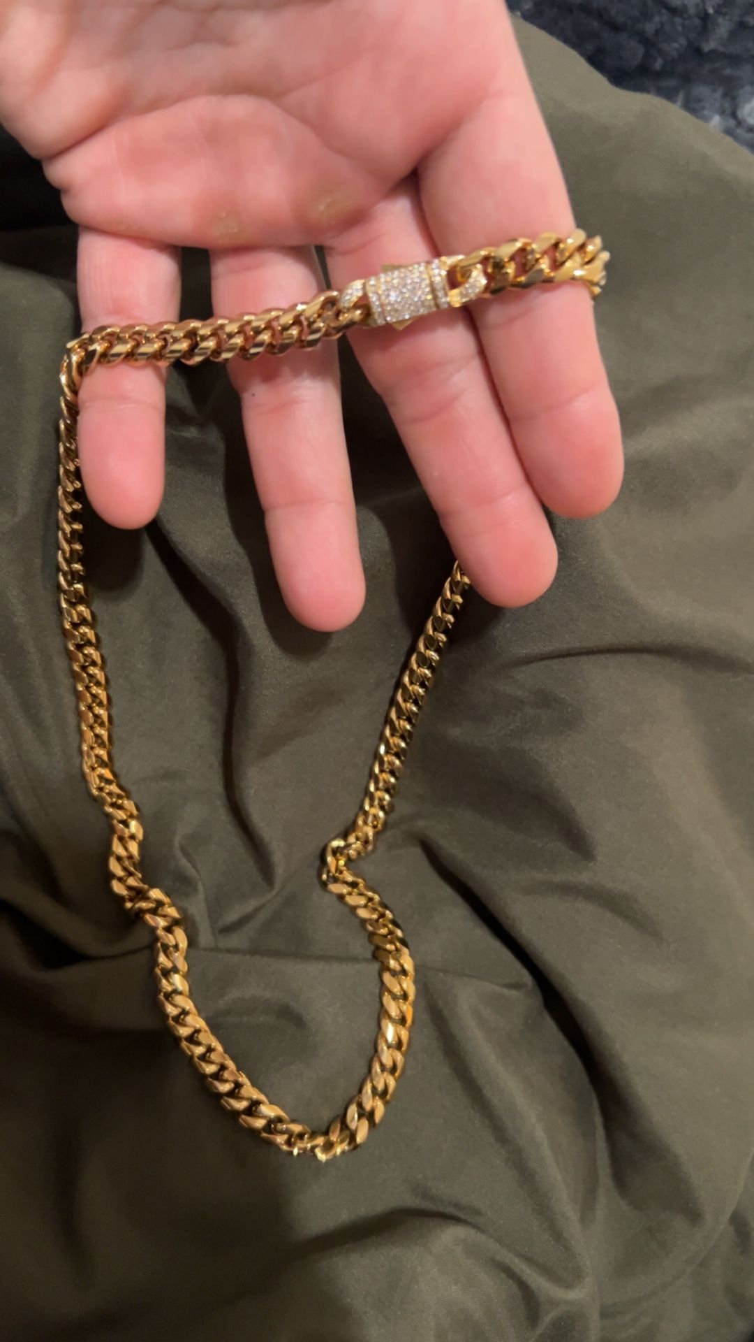 20 Inch Gold Plated With Diamond Clasp