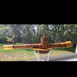 Old Rare Qing Dynasty  Dragon Pipe Handwork Carved Vintage China Art Asian 