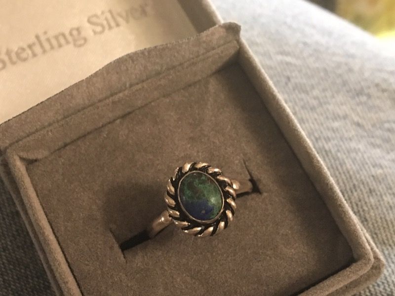 Blue green turquoise ring