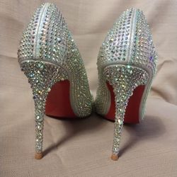 Christian Louboutin Crystal Pointed Toe Heels