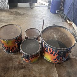 Pearl Flame Wrapped Drumset 22/16/13/12