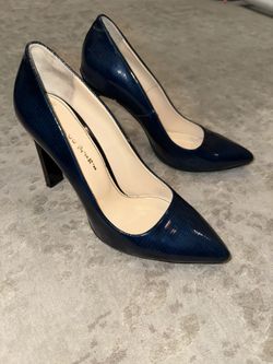 Marco Pini Blue Heels, USA size 5.5-6, EUR size 36