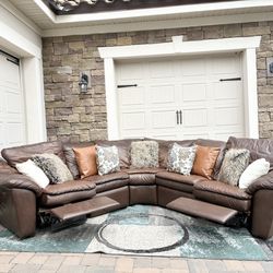Large Leather Sectional Recliners