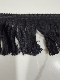 New black sewing crafting costume fringe trim tassel 2 3/8" approx 9 yards