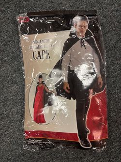 Mid-Length Collared Black Cape Costume