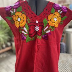 Mexican Embroidered Blouse
