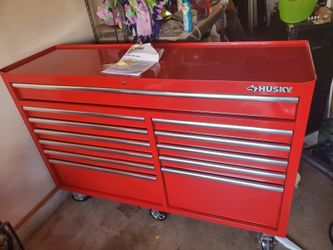 Red Husky 61 Inch Tool Box Work Bench Red Gloss