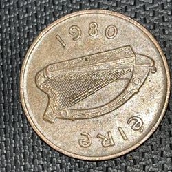 1980 Eire Two P Coin 