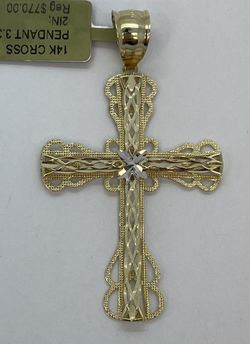 14K Gold Cross Pendant.