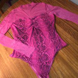 Hot Kiss Size Medium Hot Pink Animal Print Onsie