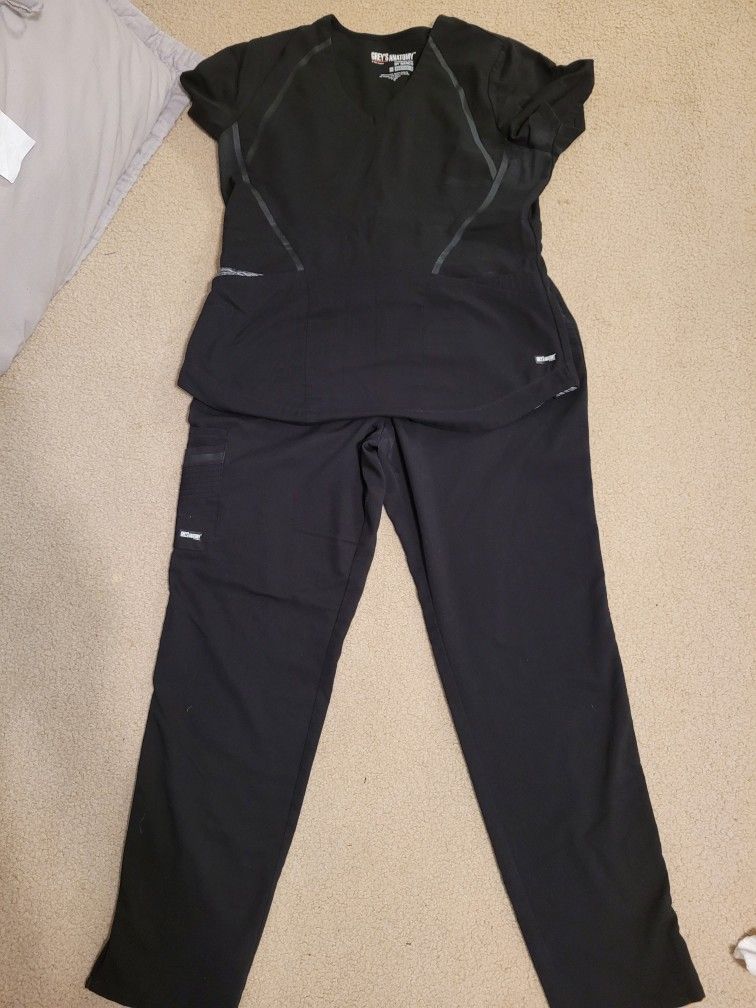 Black Scrub Set Soft Grey's Anatomy Size Med/Large