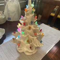 Vintage Ceramic Christmas Tree 18 Inches 1979