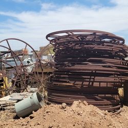 Large Hose Reels / Wagon Wheel For Fence? Or Yard Decoration 