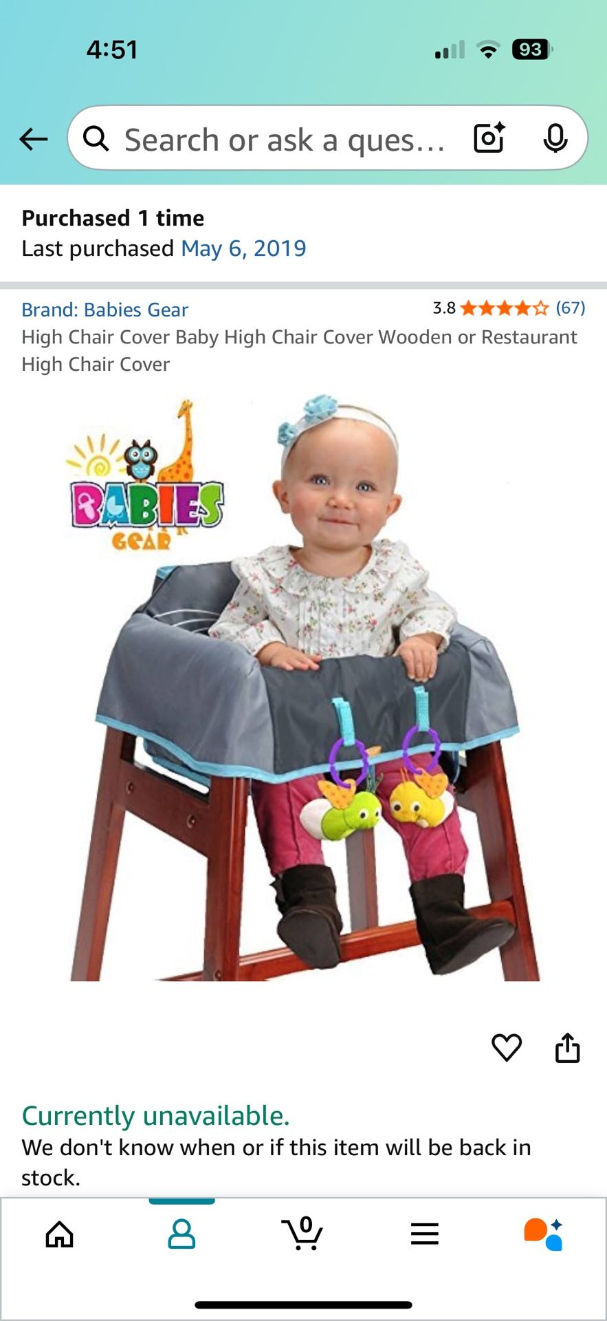 High Chair Cover (for restaurant) 