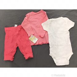 NWT Carter’s Baby Girl Cotton 3 Pc Outfit Set 9 M   Gift Baby shower 