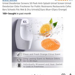 Urinal Deodorizer Screens 50 Pack Anti-Splash Urinal Screen Urinal Deodorizer Odor Freshener for Public Restrooms Restaurants Cafes Bars Schools Fits 