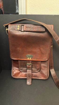 Natural world vintage brown leather bag