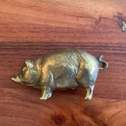 Antique VINTAGE Cast Brass PIG,HOG, Figurine,Sculpture,Statue,Desk Top,Ornament gift