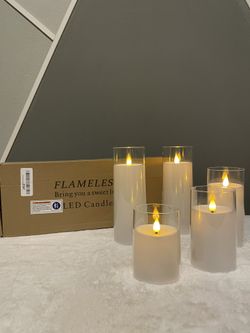 5 Pillar LED Pillar Candles 