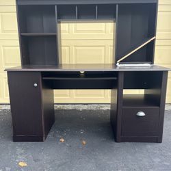 Wooden Desk & Filing Cabinet Set