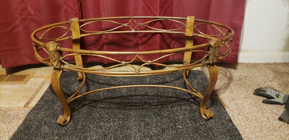 Coffee Table/ Wrought iron With Thick Glass Top