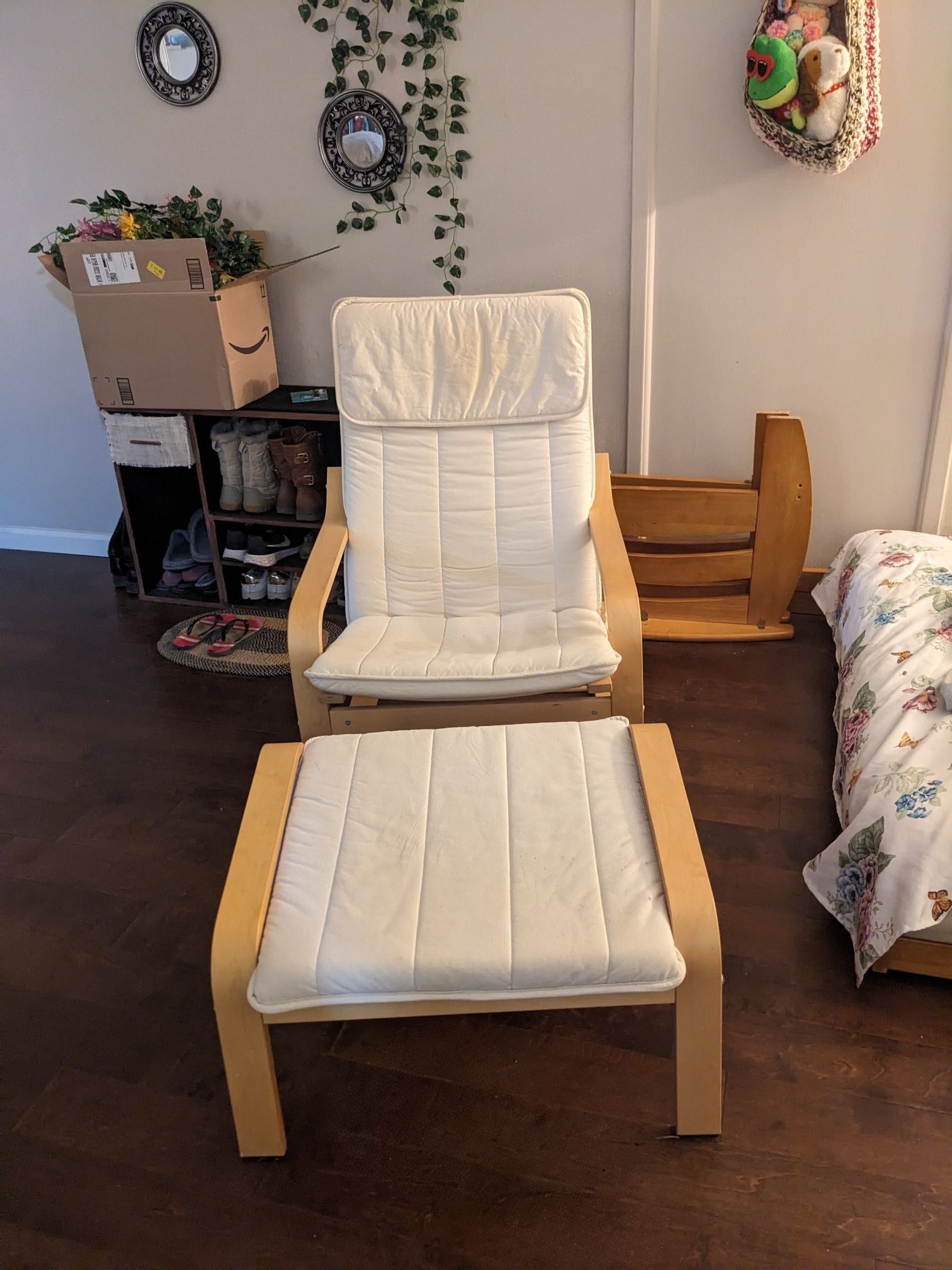 IKEA Poang Armchair With Ottoman