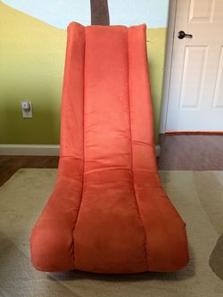 Orange Fabric Floor Gaming Rocker Chair