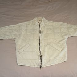 ✨ Free People Dolman Quilted Knit Jacket – Size M (Vanilla Creme) ✨