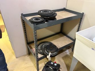 Metal work shelves
