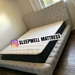 New King Bed Frame With Mattress