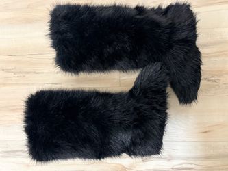 Faux fur tall boots