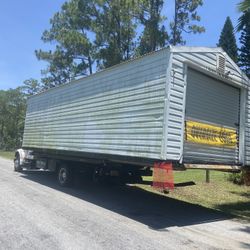 Sheds Relocated, Movemos Casita De Patio Container Rv Trailer Crane 