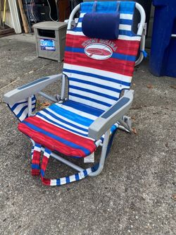 Tommy Bahama Backpack Beach Chair – Red, White & Blue – $40 OBO