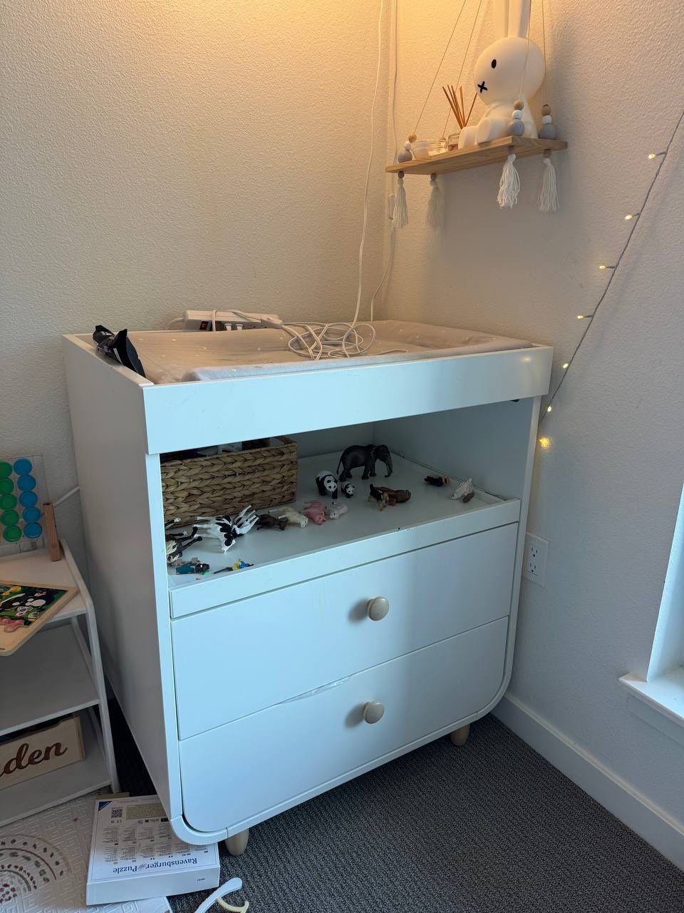 MYLLRA Changing table with drawers, white