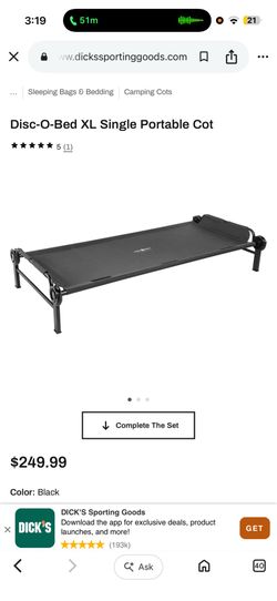 Disc-O-Bed XL Single Portable Cot