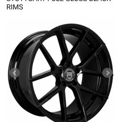 20" Staggered Lexani Wheels Stuttgart Full Gloss Black Rims