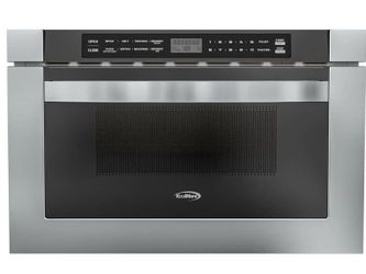 24 in. W 1.2 cu. ft. 1000-Watt Wall Mounted with Flat Bottom Microwave Drawer in Stainless Steel