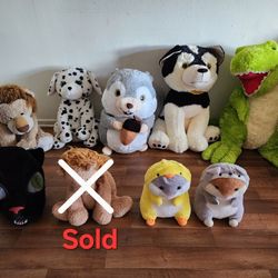 Dinosaur, Lion, Puppy, Squirrel, Guinea Pig, Panther Stuffed Animal Plush Toys
