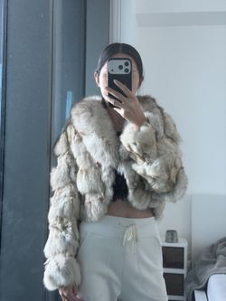 Cream Fur Cropped Jacket