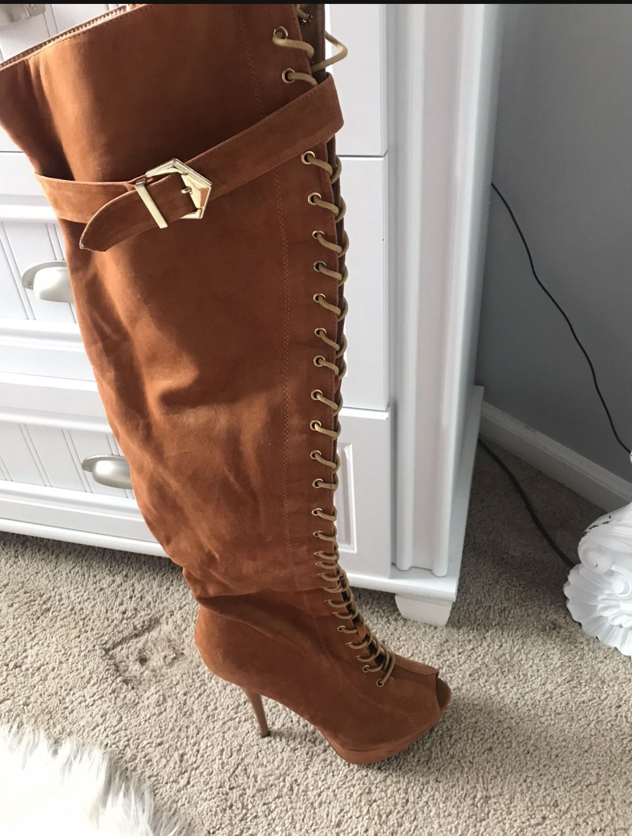 Thigh High Boots Tan 9.5 Womens