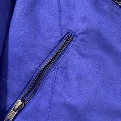 H&M Blue Suede Motorcycle Jacket